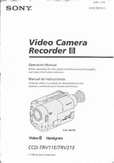 Sony CCD TRV 19 E manual. Camera Instructions.